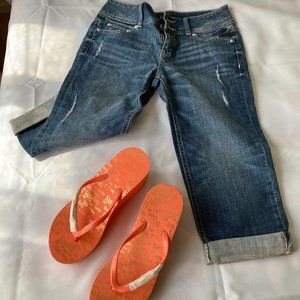 Women's London Distressed my Jeans Capri (Cropped) Mid-rise Jeans, Size 4.